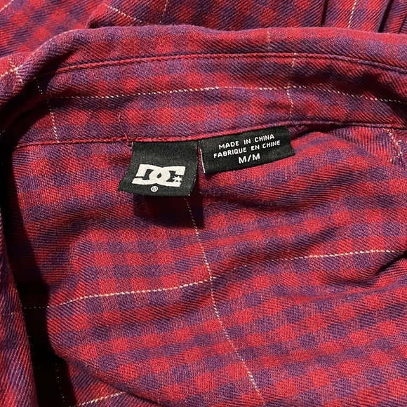 DC red and purple plaid shirt - Picture 3 of 5